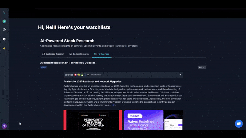 AI Watchlist Interface
